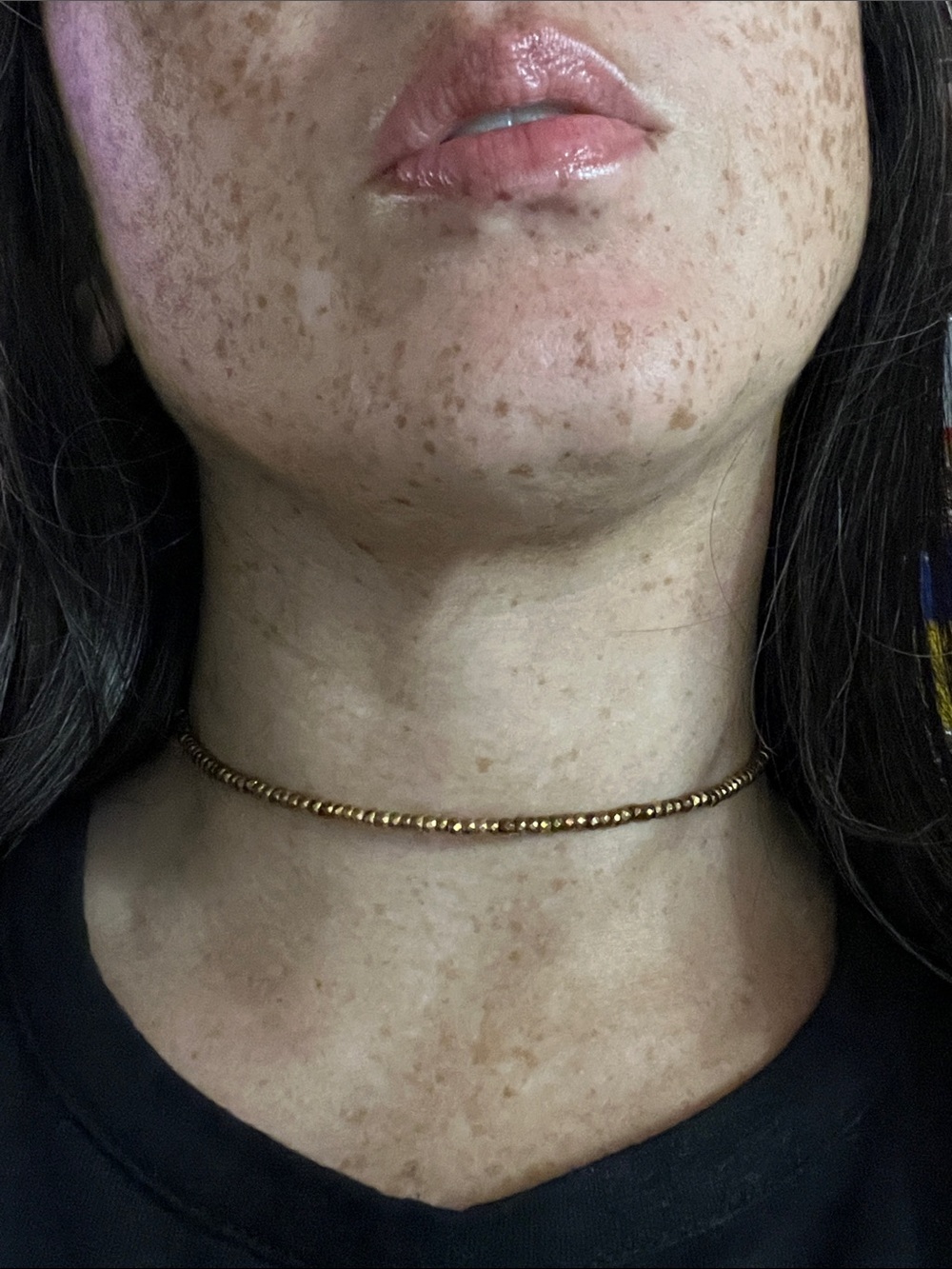 Gold Sterling Beaded Choker Necklace by designer Lucas Lameth